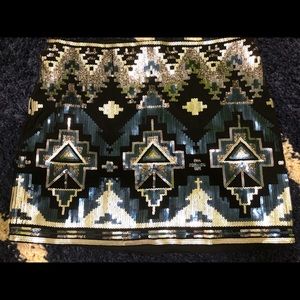 Express Sequin Mini Skirt